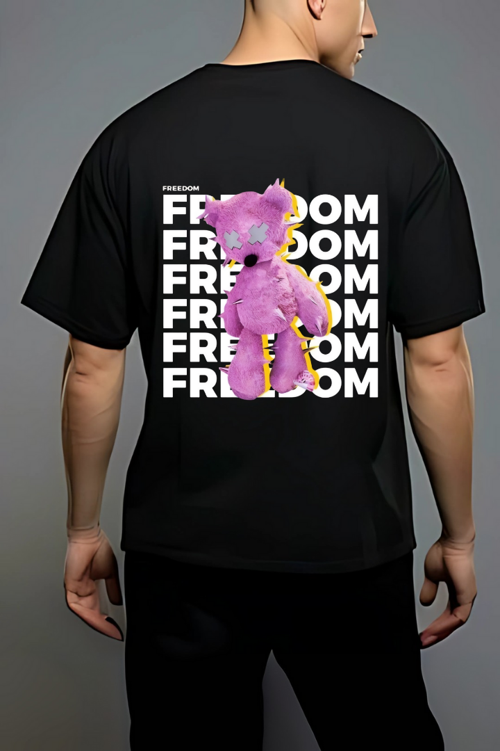 Freedom Gone Wild Oversized Graphic T-Shirt – Spiked Bear Streetwear Drop