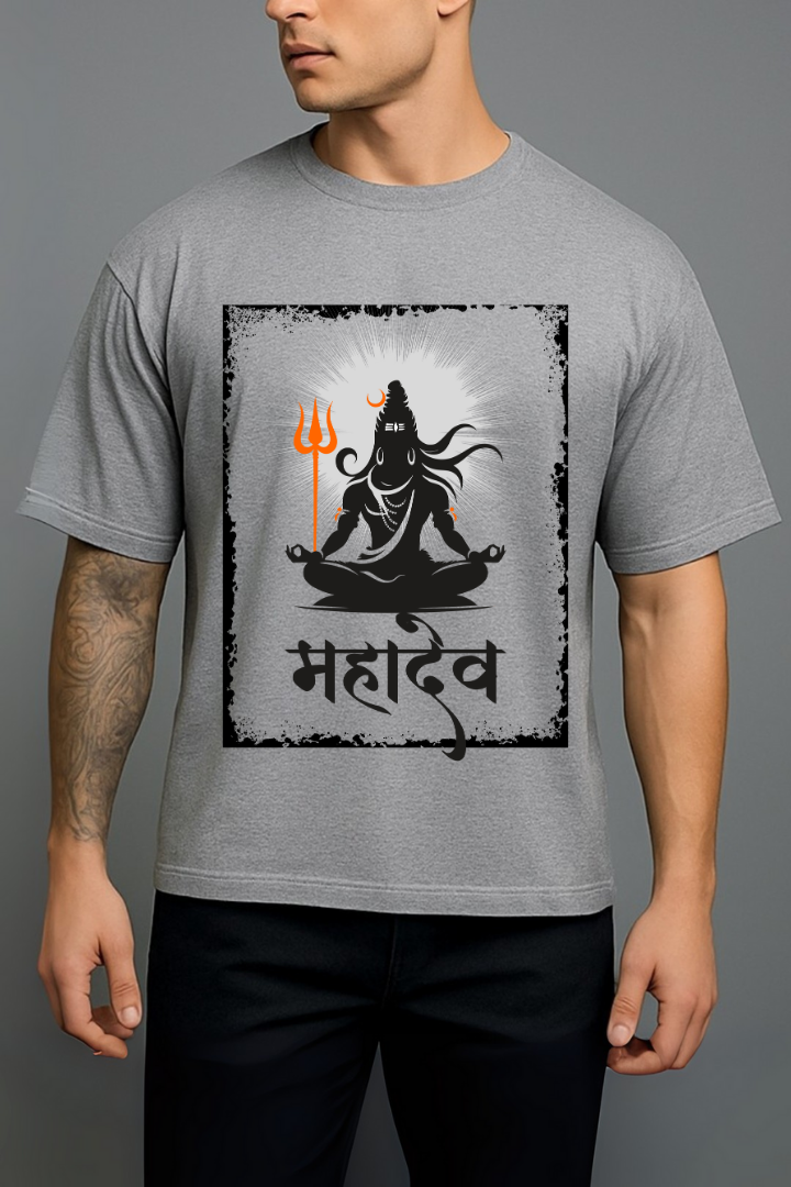 Mahadev grey unisex tshirt