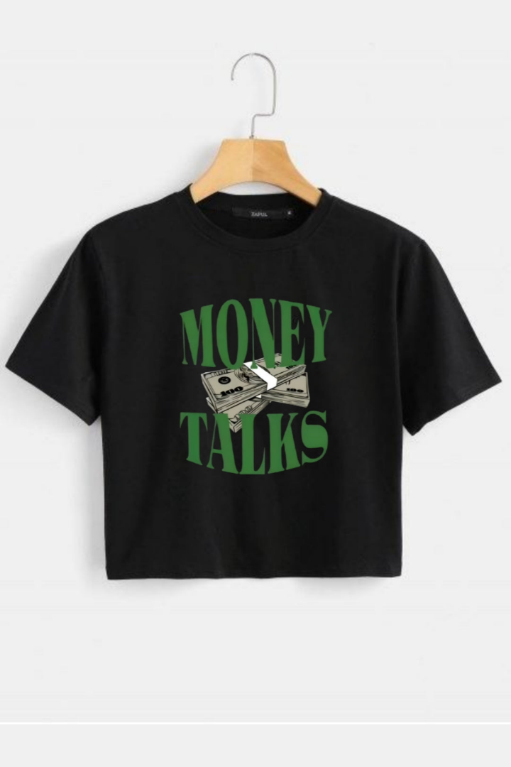 Money Talks Fitted Crop Top – Sass Meets Streetwear