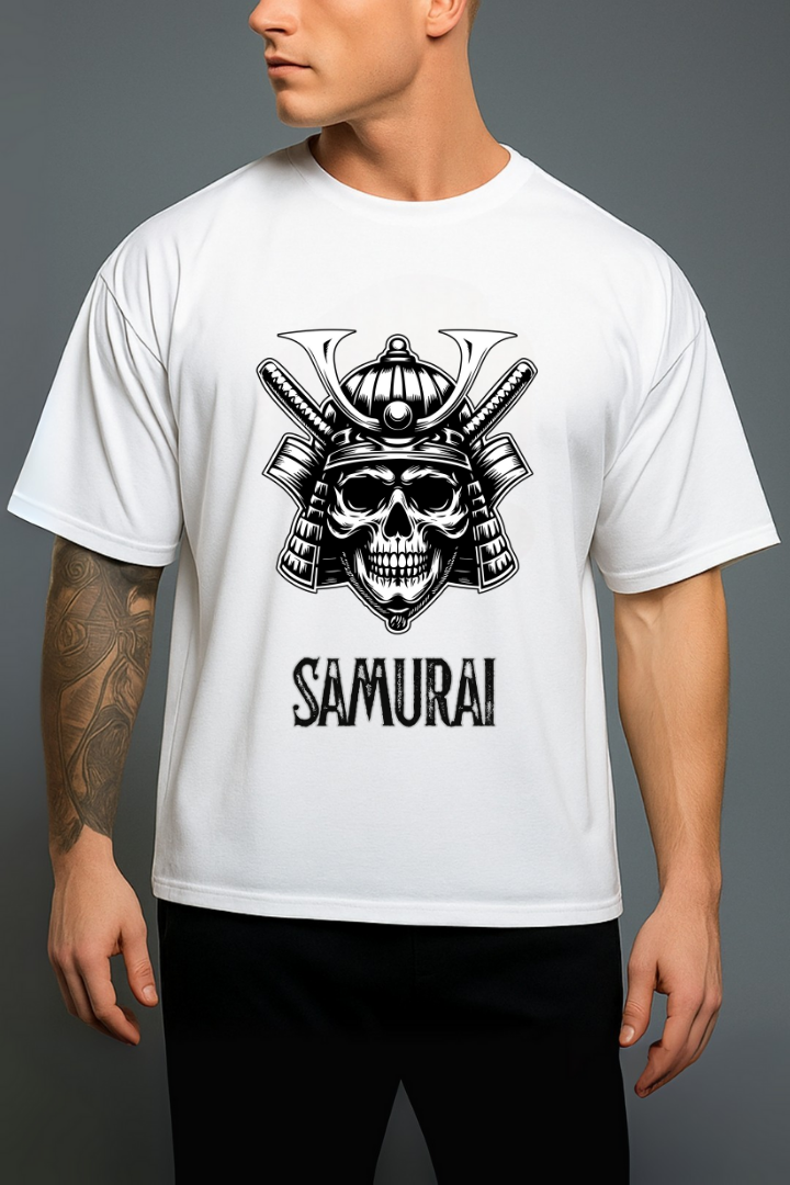 "Ronin Skull" Oversized Samurai T-Shirt – Honor Never Dies