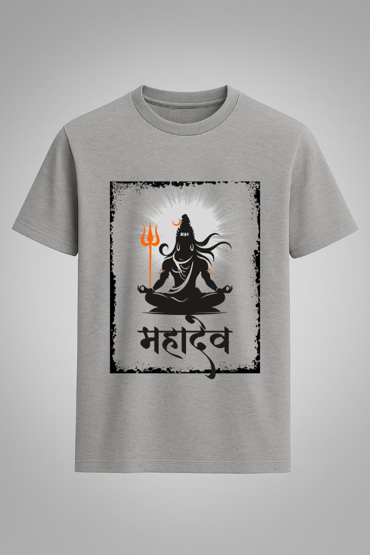 Mahadev grey unisex tshirt